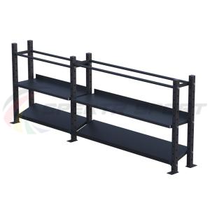 Купить Модульный стеллаж для гантелей, гирь и медболов 3180х430х1200 (2 секции) в Чебоксарах 